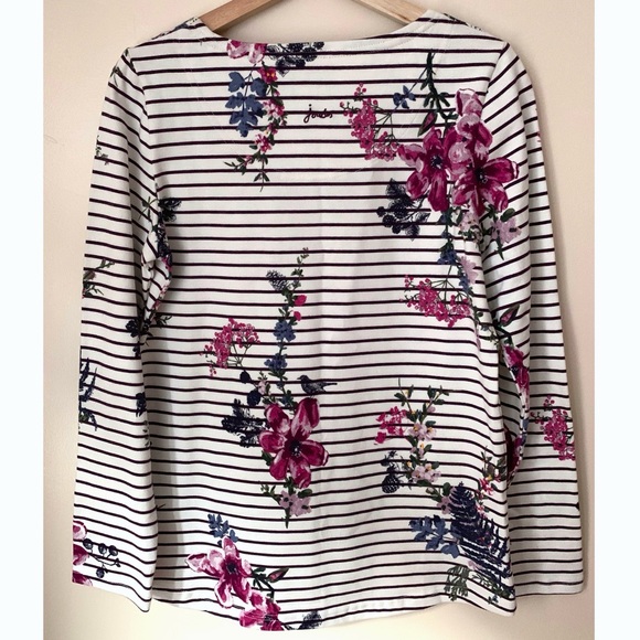 Joules • 6 • Long Sleeve Striped Floral T Shirt Top - Picture 4 of 5